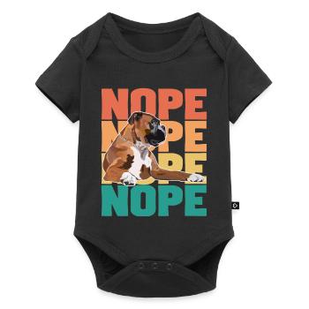 Boxer Dog Nope - Body à manches courtes Premium Bébé - noir - Devant
