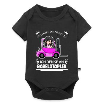 Staplerfahrerin Gabelstapler Lager Logistik Damen - Baby Premium Kurzarmbody - Schwarz - Vorne