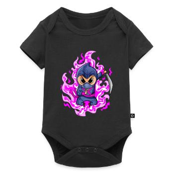 Ninja Girl in Pink - Baby Premium short-sleeve bodysuit - black - Front