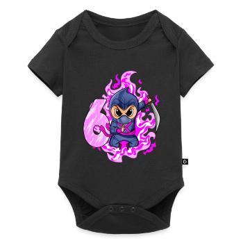 6. Geburtstag Mädchen 6 Jahre alt Ninja - Baby Premium Kurzarmbody - Schwarz - Vorne
