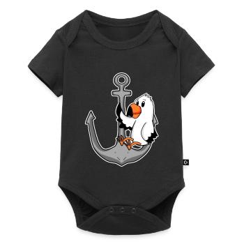 Ancre et mouette - Body à manches courtes Premium Bébé - noir - Devant