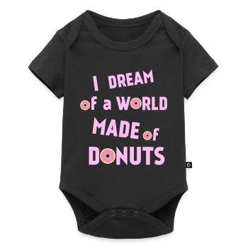 I DREAM of a WORLD MADE of DONUTS - Baby Premium short-sleeve bodysuit - black - Front