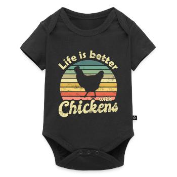 Chicken Chickens - Baby Premium short-sleeve bodysuit - black - Front