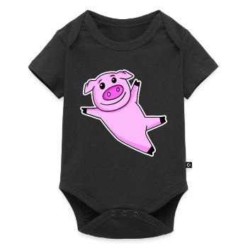 Pig Cute - Baby Premium short-sleeve bodysuit - black - Front