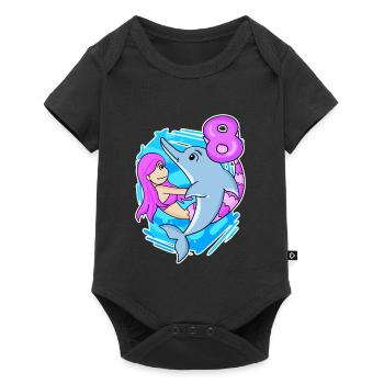 8ème anniversaire Fille de 8 ans Sirène - Body à manches courtes Premium Bébé - noir - Devant