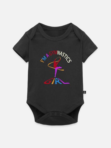 Ich bin ein Gymnastikmädchen - Baby Premium Kurzarmbody - Schwarz