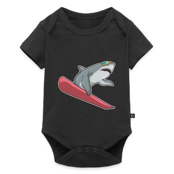 Snowboarder Requin Snowboard - Body à manches courtes Premium Bébé - noir - Devant