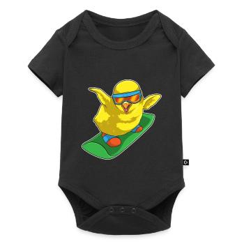 Chick Snowboarder Snowboard - Body à manches courtes Premium Bébé - noir - Devant