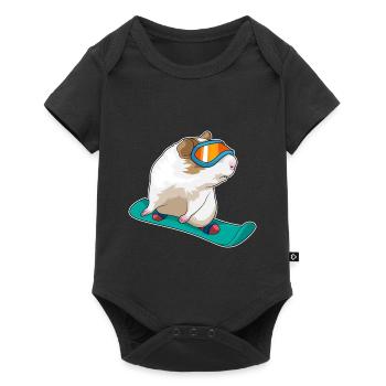 Guinea Pig Snowboarder Snowboard - Body à manches courtes Premium Bébé - noir - Devant