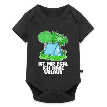 Urlaub - Baby Premium Kurzarmbody - Schwarz - Vorne