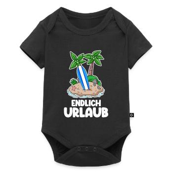 Urlaub - Baby Premium Kurzarmbody - Schwarz - Vorne