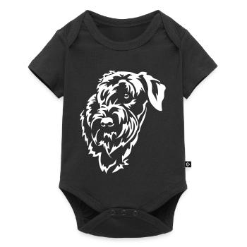Schnauzer head "Black Edition" - Baby Premium short-sleeve bodysuit - black - Front