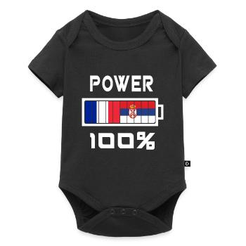Serbia and France Power 100% - Baby Premium short-sleeve bodysuit - black - Front