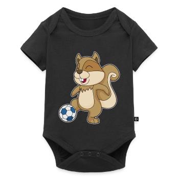 Écureuil Joueur de football Football - Body à manches courtes Premium Bébé - noir - Devant