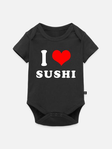 Ich liebe Sushi - Baby Premium Kurzarmbody - Schwarz