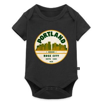 Portland Rose City Vintage Badge - Baby Premium short-sleeve bodysuit - black - Front