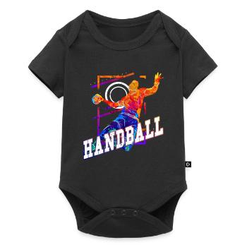 Handball Handball Player Handball Player Vintage Retro - Body à manches courtes Premium Bébé - noir - Devant