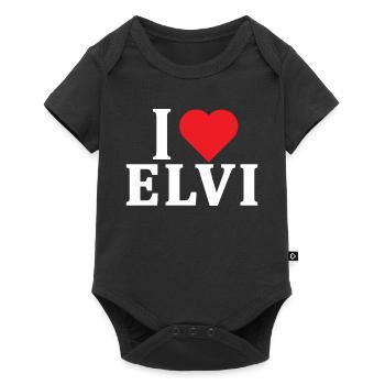 t-shirt J’aime Elvi idée cadeau t-shirt - Body à manches courtes Premium Bébé - noir - Devant