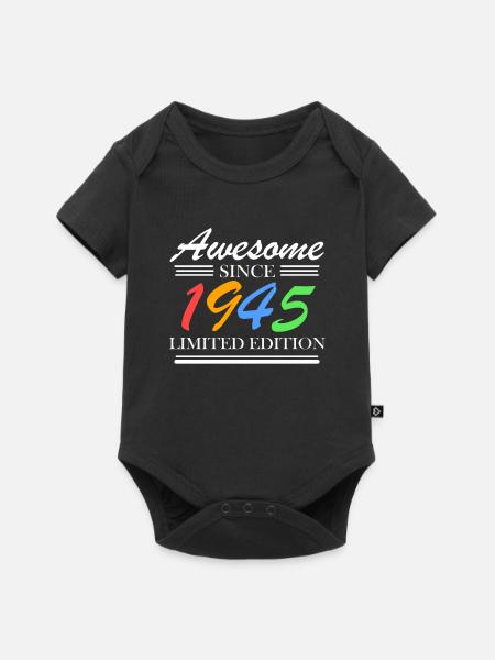 1945 - Baby Premium Kurzarmbody - Schwarz