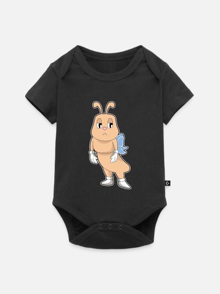 Raupe Schmetterling  - Baby Premium Kurzarmbody - Schwarz