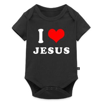 I love Jesus - Baby Premium short-sleeve bodysuit - black - Front