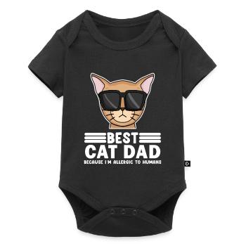 Cat Papa Father Cats Pet Owner Gift - Baby Premium short-sleeve bodysuit - black - Front