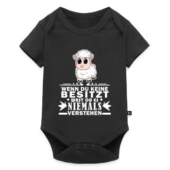 Schafe Schaf Schafzüchter Geschenk - Baby Premium Kurzarmbody - Schwarz - Vorne