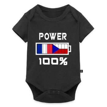 La République tchèque et la France Power 100 % - Body à manches courtes Premium Bébé - noir - Devant