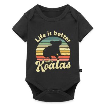 Koala Koala Ours - Body à manches courtes Premium Bébé - noir - Devant