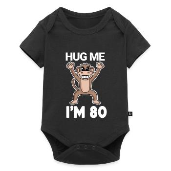 80 birthday - 80 years - hug - Baby Premium short-sleeve bodysuit - black - Front