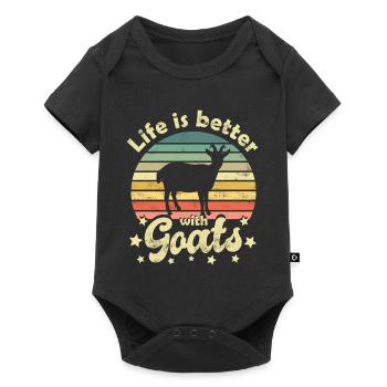 Chèvres - Body à manches courtes Premium Bébé - noir - Devant