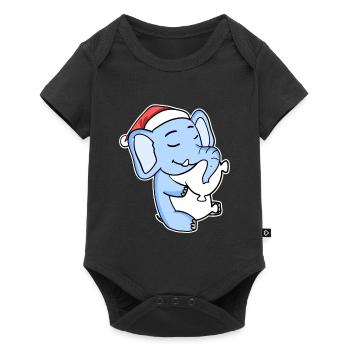 Eléphant Noël Sommeil Sommeil Sommeil Sommeil - Body à manches courtes Premium Bébé - noir - Devant