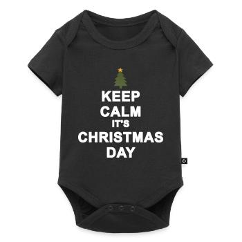 Noël Minimaliste Calme Jour Noël - Body à manches courtes Premium Bébé - noir - Devant