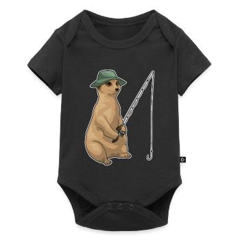 Canne à pêche pour le pêcheur de suricate Canne à pêche - Body à manches courtes Premium Bébé - noir - Devant