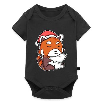 Red Panda Christmas Sleep Sleep - Baby Premium short-sleeve bodysuit - black - Front