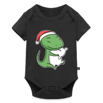 Lézard Noël Sommeil Sommeil Sommeil - Body à manches courtes Premium Bébé - noir - Devant