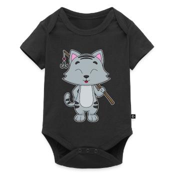 Canne à pêche Cat Angler Canne à pêche - Body à manches courtes Premium Bébé - noir - Devant