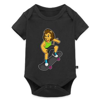 Lion Skater Skateboard - Baby Premium short-sleeve bodysuit - black - Front