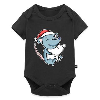 Souris Noël Sommeil Sommeil Sommeil Sommeil - Body à manches courtes Premium Bébé - noir - Devant
