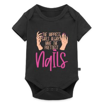 Les filles les plus heureuses ont les plus jolies - Body à manches courtes Premium Bébé - noir - Devant