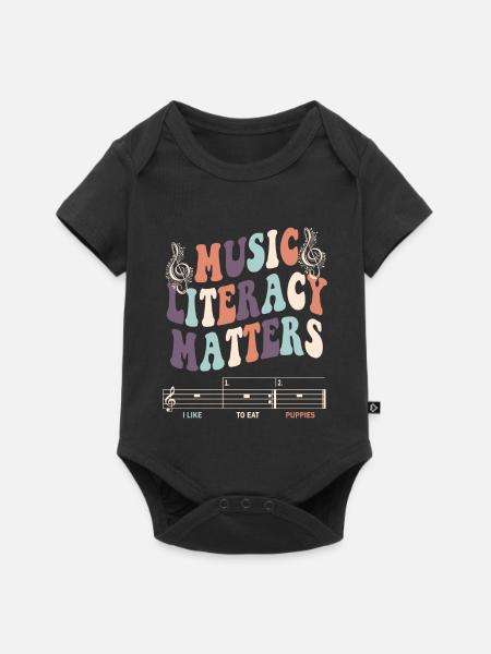 Music Literacy Matters - Baby Premium Kurzarmbody - Schwarz