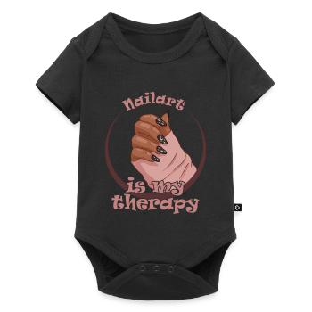 Nailart is my therapy nail technician - Baby Premium short-sleeve bodysuit - black - Front