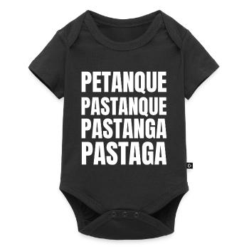 pétanque, pétanque humour, jouer à la pétanque - Body à manches courtes Premium Bébé - noir - Devant