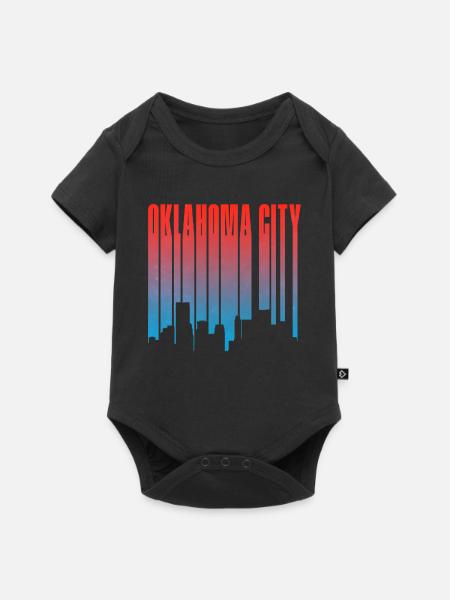 Oklahoma City Skyline Gradient - Baby Premium Kurzarmbody - Schwarz