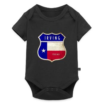 Irving Texas Wappen Flaggen Design - Baby Premium Kurzarmbody - Schwarz - Vorne