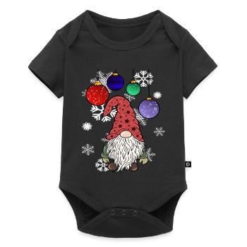 Gnome Christmas Elves with Snowflakes - Baby Premium short-sleeve bodysuit - black - Front