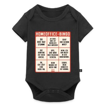 Homeoffice Bingo Büro Heimarbeit Home Office - Baby Premium Kurzarmbody - Schwarz - Vorne