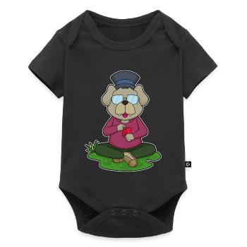 Hund Poker Pokerkarten - Baby Premium Kurzarmbody - Schwarz - Vorne