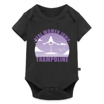 Real Women Jump Trampolines / Jumping Fitness - Baby Premium short-sleeve bodysuit - black - Front