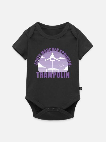 Echte Mädchen springen Trampolin Geschenk - Baby Premium Kurzarmbody - Schwarz